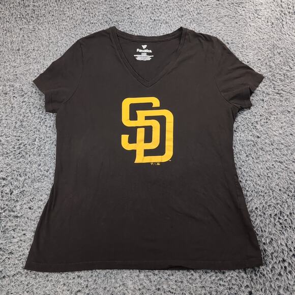 San Diego Padres Shirt Women Large Brown MLB Baseball Lounge Graphic Tee Casual - Picture 1 of 6